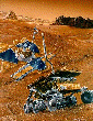 Artist's Rendition Of Mars Pathfinder Landing At Night (D. Carroll)